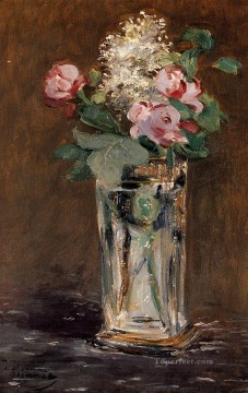 エドゥアール・マネ Painting - クリスタルの花瓶の花 印象派 エドゥアール・マネ